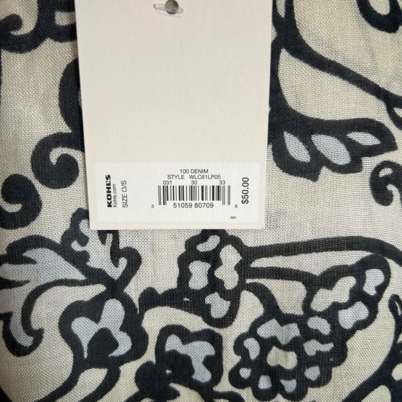 LC Lauren Conrad Black and Cream Blouse/ Cover-up - Picture 5 of 10